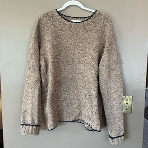 Eddie Bauer Men’s XL brown sweater with navy trim